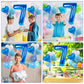 Biapian 40 Inch Blue Number 7 Balloons, Large Number 7 Balloon With 18'' Dark Blue And Silver Foil Heart Shape Balloons Helium F