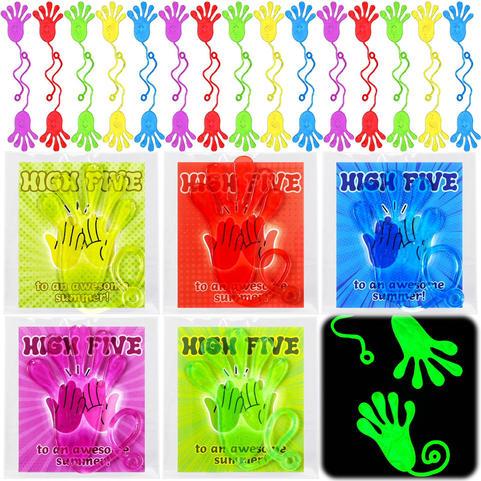 Realspring 50 Pcs End of the Year Gifts for Students Sticky Hands Stretchy Fingers Toys Summer End of Year Student Gifts Bulk fr
