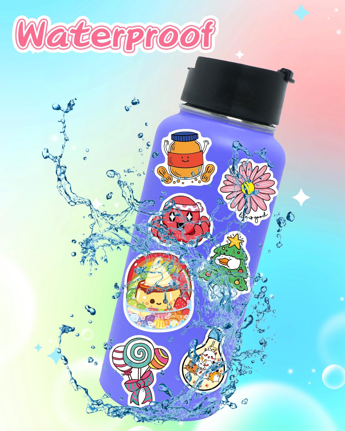 Qkilisy 600Pcs Cute Stickers For Kids Teens, Water Bottle Stickers Vinyl Waterproof Stickers For Classroom, Vsco Aesthetic Stick