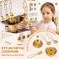 Interactive Wooden Play Kitchen Set For Kids Realistic Features With Extended Storage And 15 Kitchen Accessories, Ideal Pretend