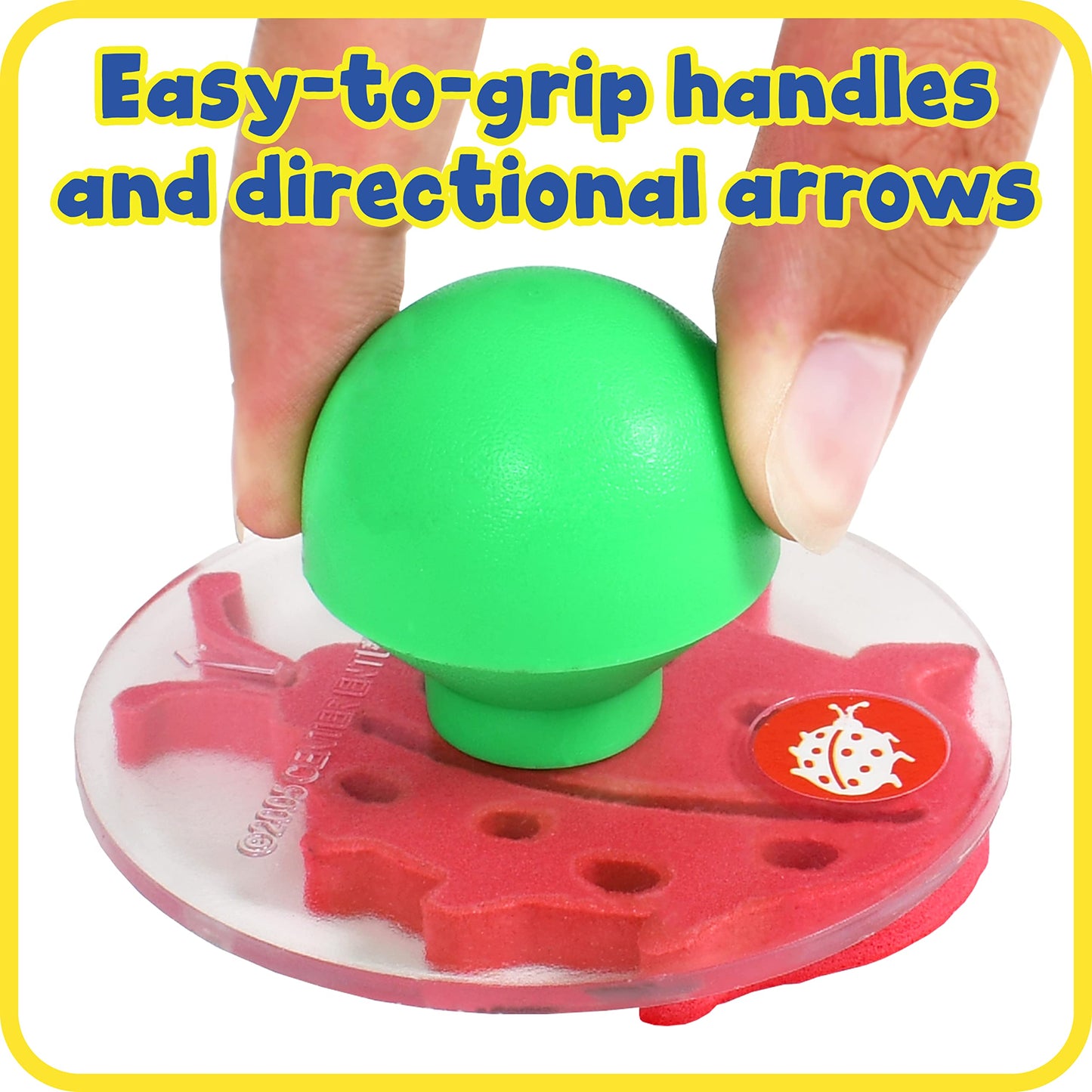 READY 2 LEARN Giant Stampers - Insects - Set 1 - Set of 6 - Easy to Hold Foam Stamps for Kids - Arts and Crafts Stamps for Displ