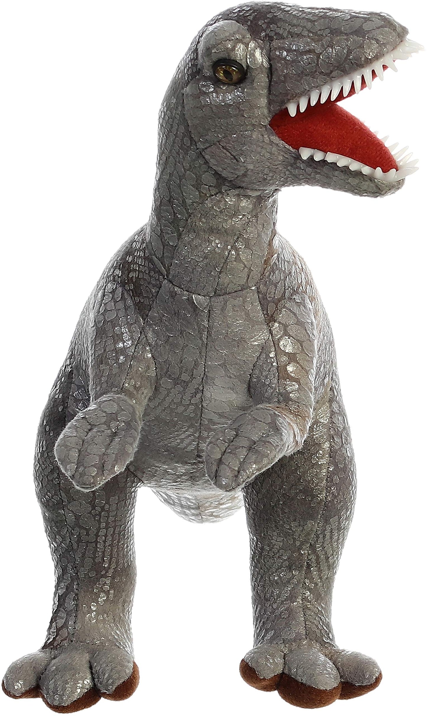 Aurora® Ferocious Dinos & Dragons Velociraptor Stuffed Animal - Prehistoric Fun - Cuddly Companions - Gray 12 Inches