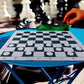 Juegoal 20' Portable Chess & Checkers Set, 2 In 1 Travel Board Games For Kids And Adults, Folding Roll Up Chess Game Sets, Extra 26 Checker Pieces, Tournament Thick Mousepad Mat With Storage Bag