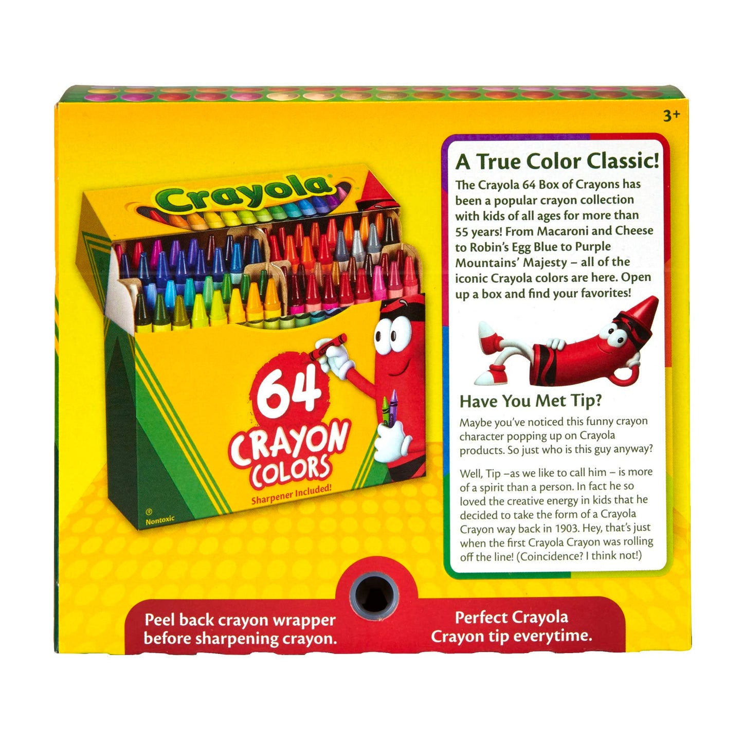 Crayola Crayons Box with Sharpener, 64 Count, Assorted Colors, Model 52 0064