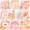 Honoson 24 Pcs Hippie Boho Coloring Books Kids Stay Groovy Drawing Book Peace Sign Mini Coloring Book Daisy Rainbow Hippie Bus A