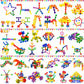 Kids Building Blocks Stem Toys, 120 Pcs Plastic Gear Interlocking Sets That Bends - Safe Material - Toddler Educational Toy For Girls And Boys Aged 3+
