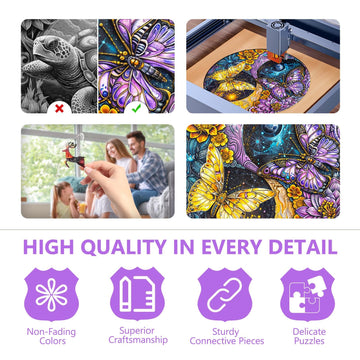 Wooden Puzzles For Adults - Galaxy Butterfly Wooden Puzzle, Unique Shaped Wooden Jigsaw Puzzles For Adults, Wood Puzzles Adult,