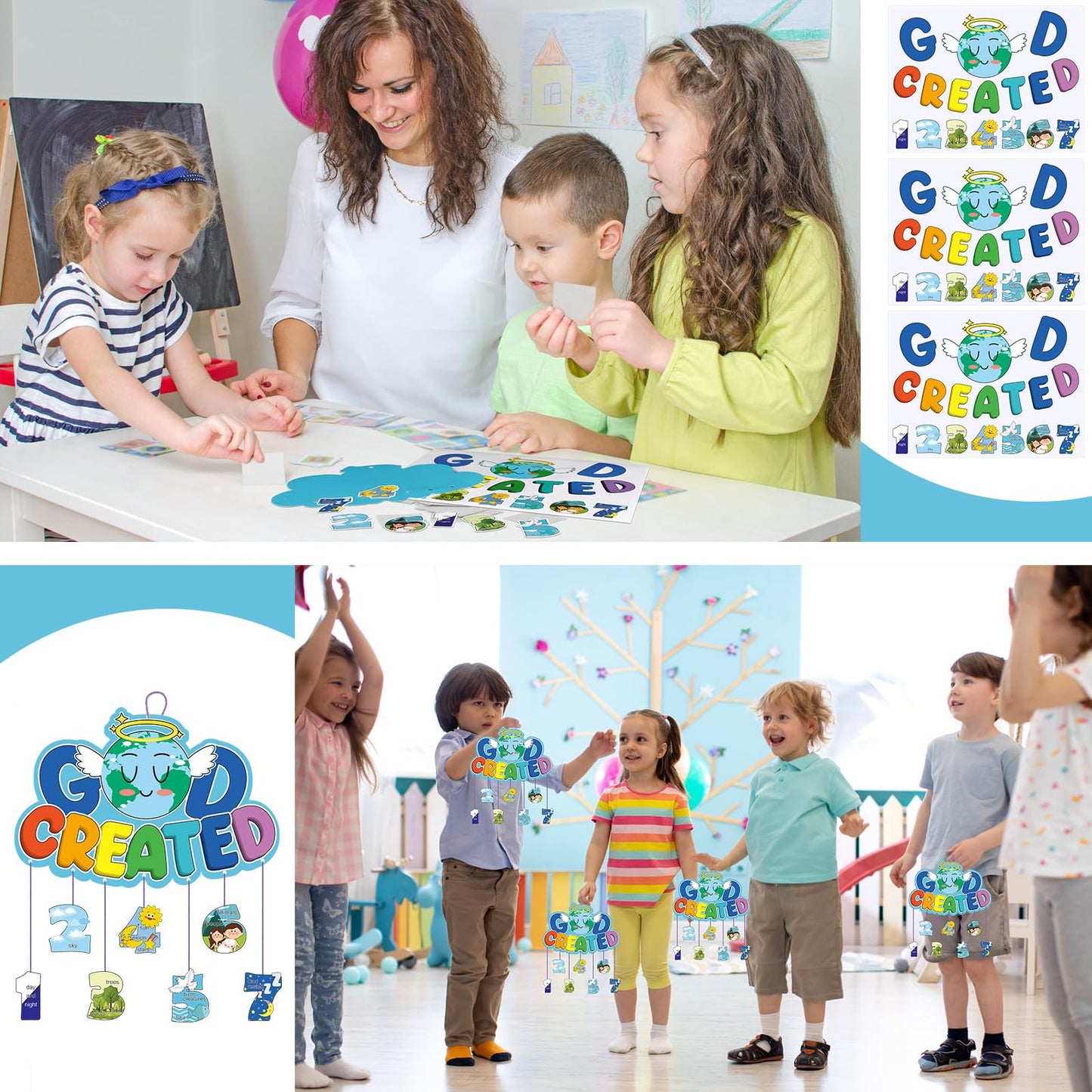 Yeaqee 30 Sets 7 Days of Creation Sunday School Crafts Make Your Own Bible Crafts Sunday School and Religious Craft for Toddler