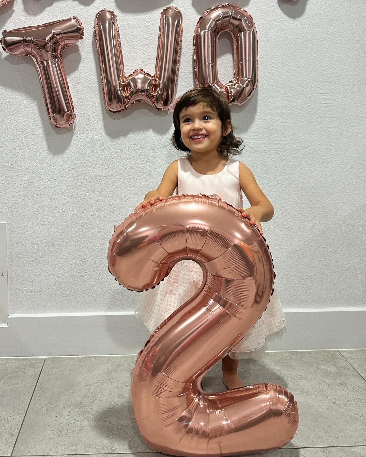 Rose Gold 4 Balloon, Number Balloons 40 Inch, 4Th Birthday Decorations For Girls Boys, Four Large Numbers For Party Decor, Numbe