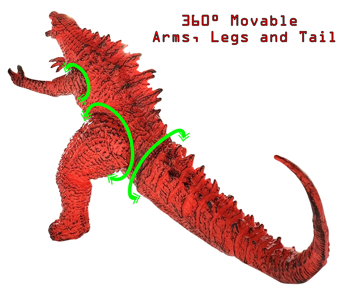 Twcare Fire Godzilla Vs. Kong 2021 Toy Burning Action Figure: Flaming King Of The Monsters, Movie Series Movable Joints Soft Vinyl, Travel Bag