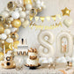 80Th Birthday Decorations Sand White Gold,80Th Birthday Balloon Arch Garland Kit With Happy 80Th Birthday Number 80 Foil Balloon