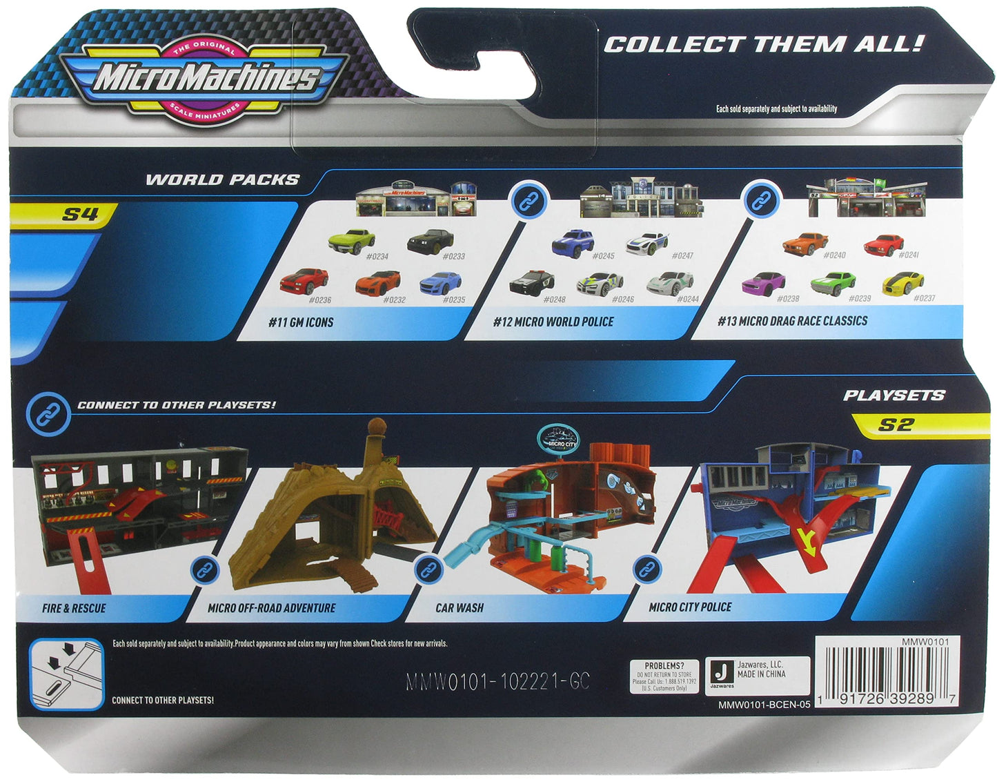 Micro Machines 2021 Series 4 World Pack #11 GM Icons: ZR1 Corvette, Pontiac Trans Am, 63 Split Window Corvette, IROC-Z Camaro,