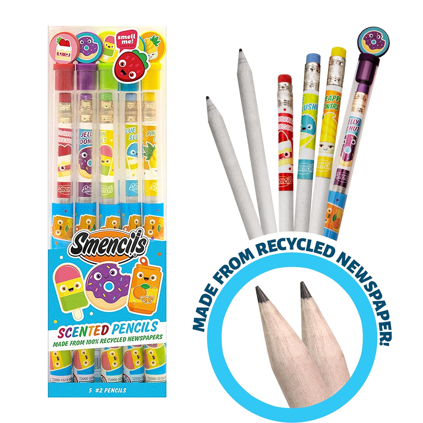 Graphite Smencils (2 Pack) - HB #2 Scented Pencils, 5 Count, Gifts for Kids, School Supplies, Classroom Rewards