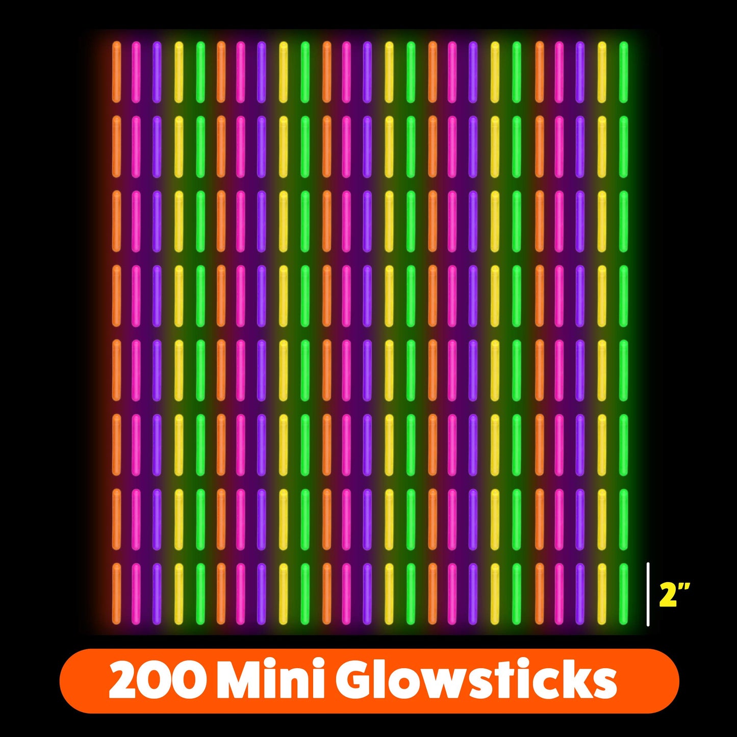 Mini glow Sticks 200 Pack glow-in-the-Dark Small, for Easter Eggs, 5 colors, Neon Light Sticks Bulk Party Favors, Easter Basket