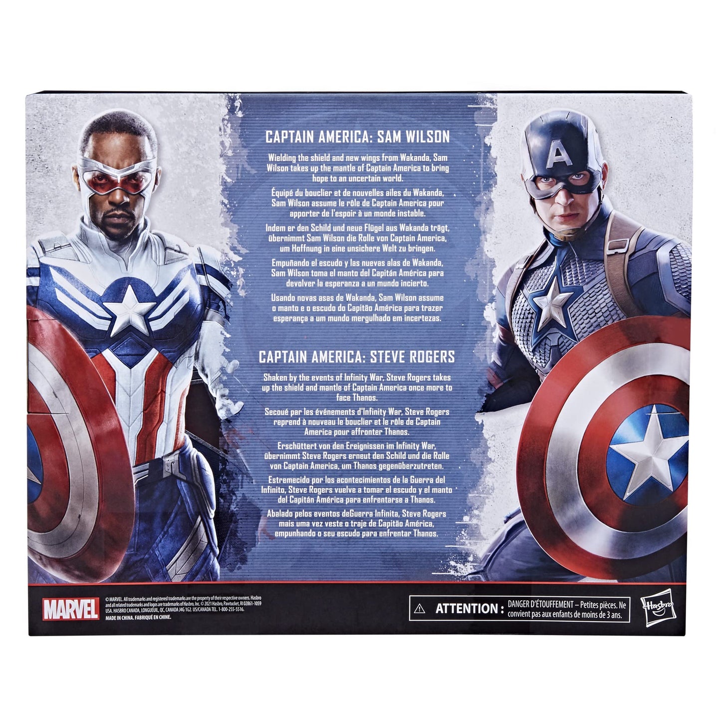 Marvel Legends Series Captain America 2-Pack Steve Rogers and Sam Wilson MCU 6-Inch Figures  7 Accessories