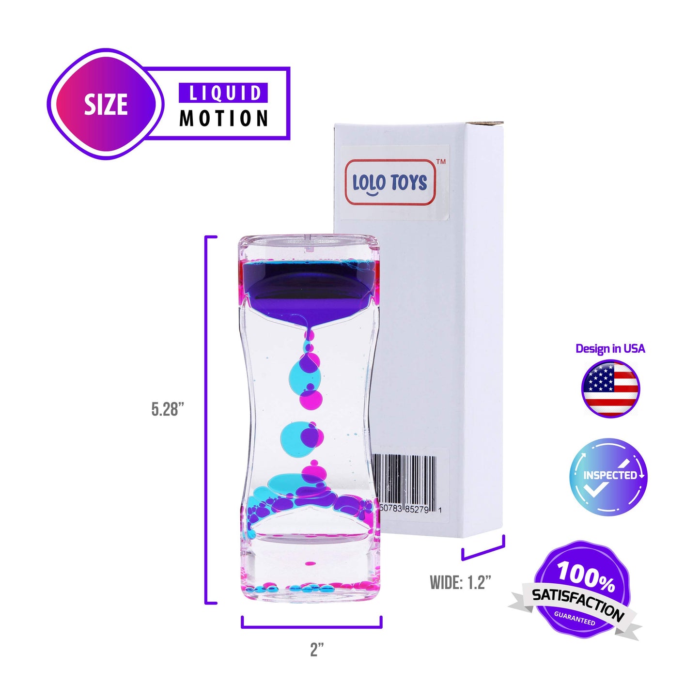 Liquid Motion Bubbler Sensory Toys - 5 Pc Set Bundle Stretchy String Fidget Toys Timer For Stress Relief And Anxiety Relief Great For Adhd Autism Add Figit