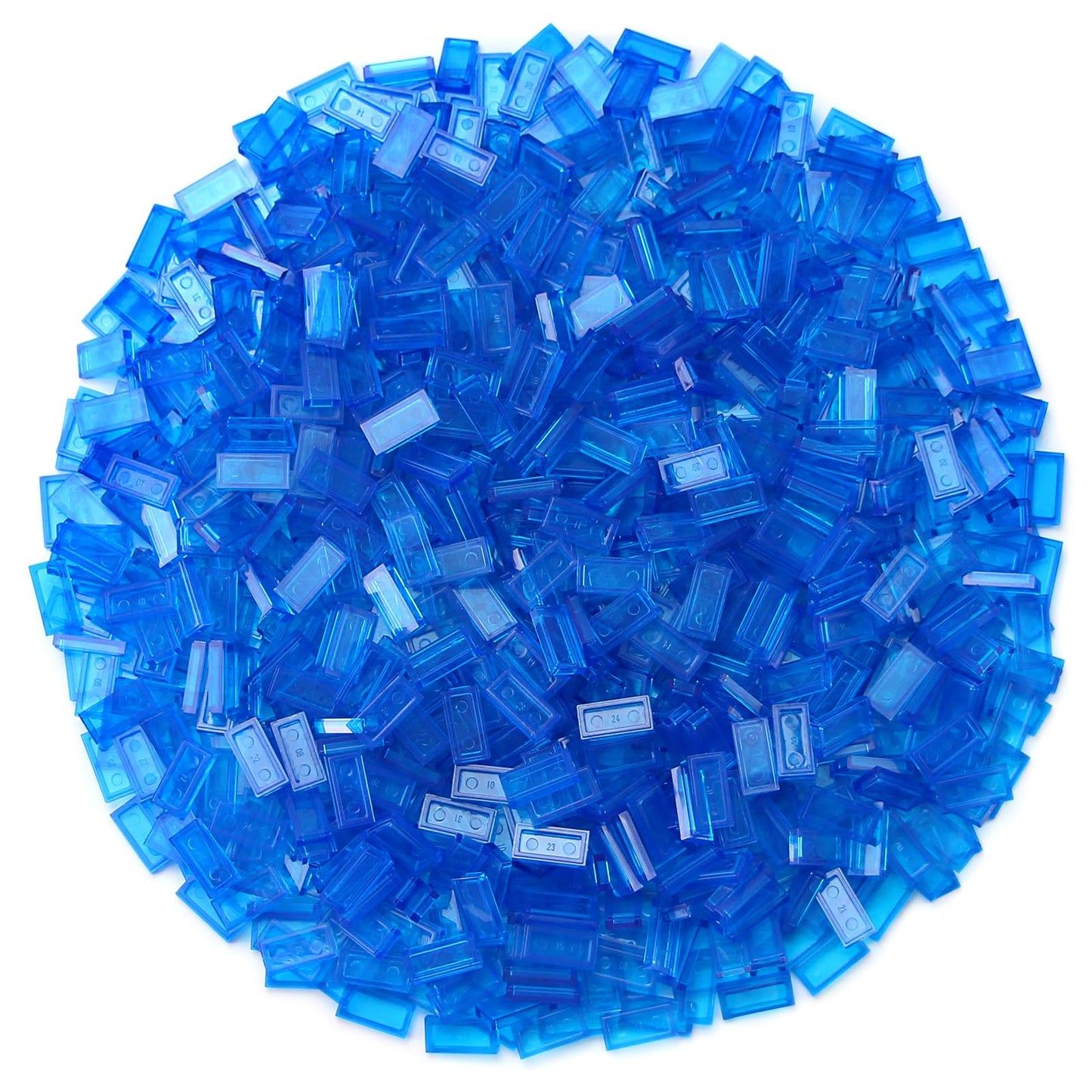 Transparent Dark Blue 1×2 Tile ×700 Parts And Pieces Flat Moc Bricks, Bulk Building Blocks For Smooth Surface Wall Floor, Toy Accessories Compatible With Major Brands
