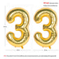 40 Inch Gold Number Balloons Helium Foil Mylar Balloon Birthday Party Banquet Decoration 33