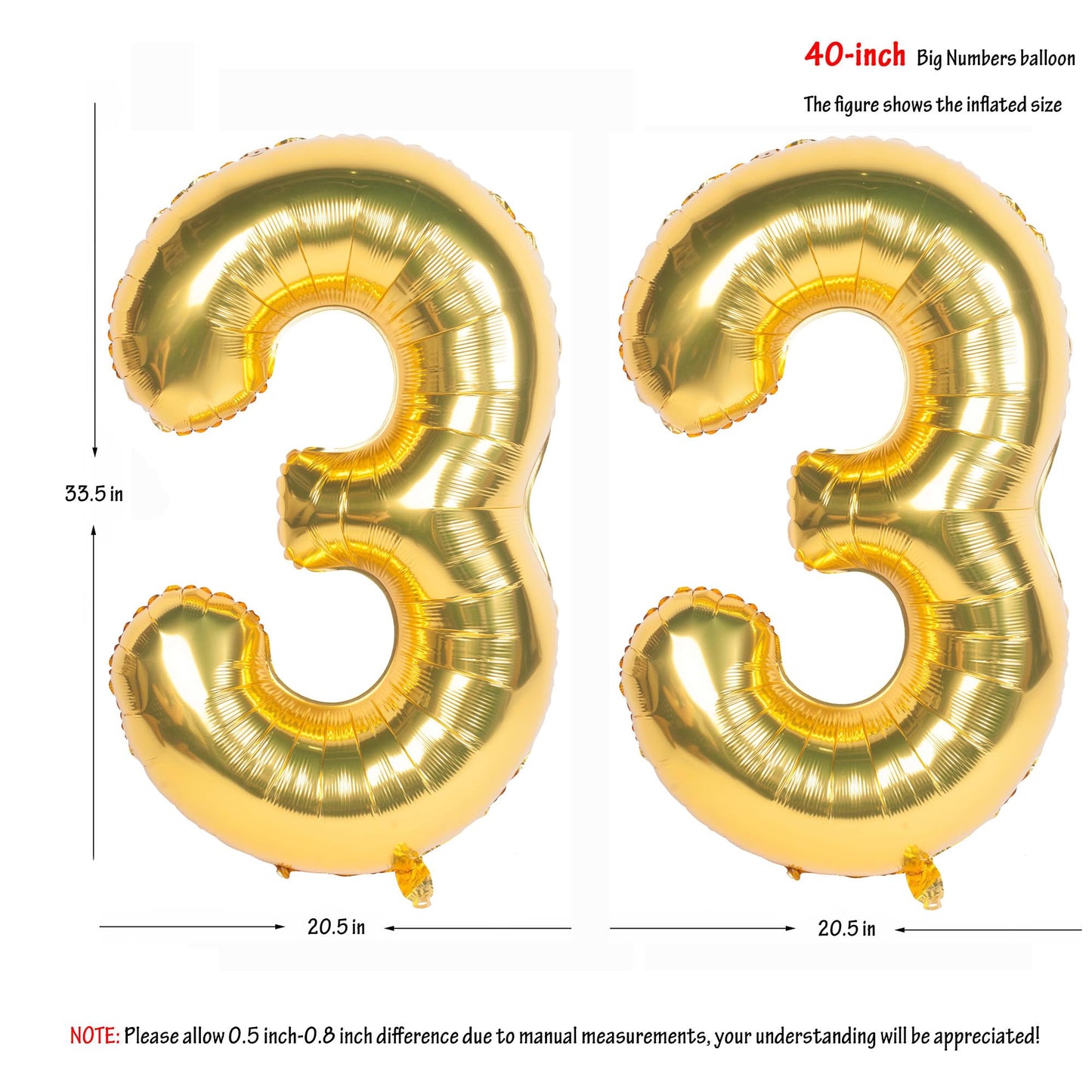 40 Inch Gold Number Balloons Helium Foil Mylar Balloon Birthday Party Banquet Decoration 33