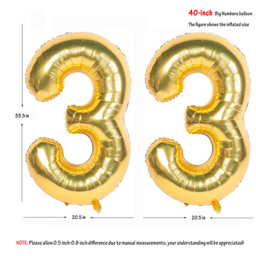 40 Inch Gold Number Balloons Helium Foil Mylar Balloon Birthday Party Banquet Decoration 33