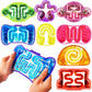 8 Pack Squeeze Fidget Toys For Kids,Squishy Sensory Tube With Maze Bead,Colorful Goo,Glitter Sequins,Stress Anxiety Relief Calming Toys For Easter Basket Stuffers Classroom Prizes