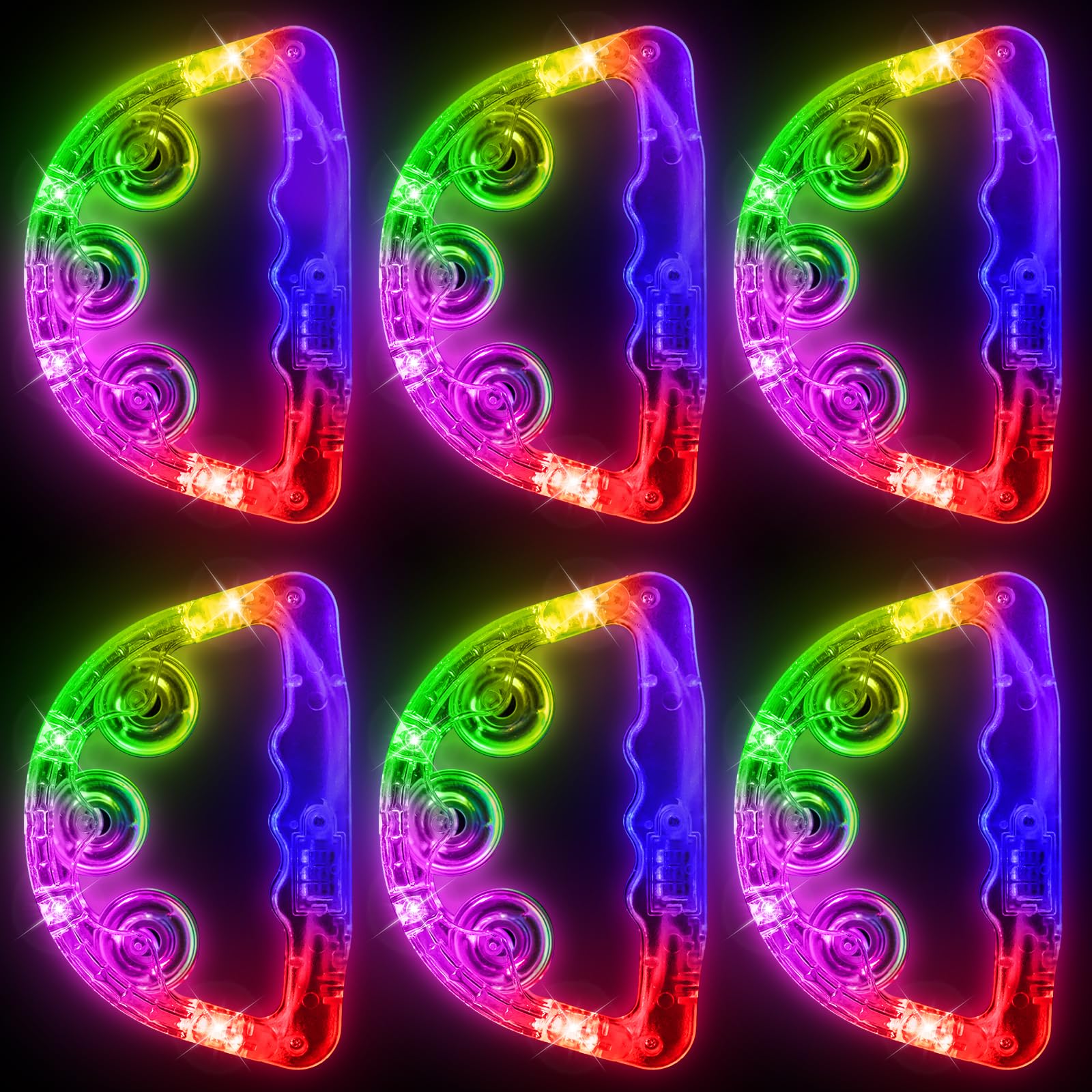 Aywewii Led Tambourine, Light Up Toys Handheld Musical Flashing Tamborine Autism Toys Party Supplies For Birthday Thanksgiving G