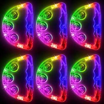 Aywewii Led Tambourine, Light Up Toys Handheld Musical Flashing Tamborine Autism Toys Party Supplies For Birthday Thanksgiving G