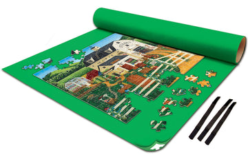 Masterpieces Accessories - Jigsaw Puzzle Roll-Up Mat & Stow Box, Jumbo 48'' X 36'', Fits 3000 Pieces