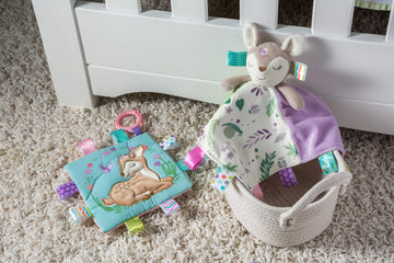 Taggies Soothing Sensory Crinkle Me Toy With Baby Paper And Squeaker, Flora Fawn, 6.5 X 6.5-Inches