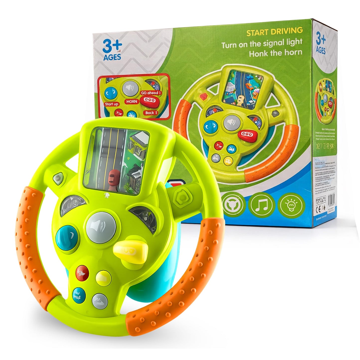Steering Wheel Toy for Kids | Realistic Car Driving Simulator with Lights, Sounds & Music | Automatic Steering Wheel Toy for Boy