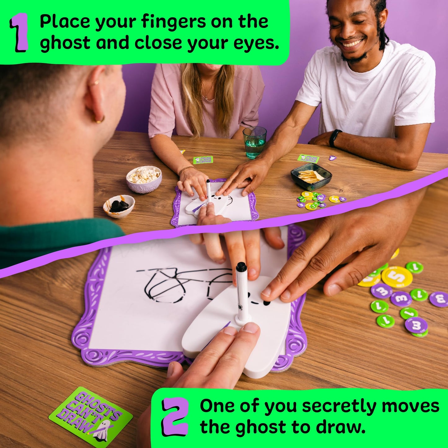 Big Potato Board Game - Ghosts Can't Draw, Fun Halloween Game for Kids & Adults, Model GCDO1US
