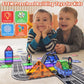 Magnetic Tiles Road Set With Car Kits, Magnetic Building Blocks Sensory Toys For Kids Ages 3-5 4-8, Stem Educational Toddlers To