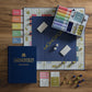 WS Game Company Monopoly & Scrabble Indigo Bookshelf Game Collection - Linen, Model 41435