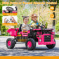 12V Kids Ride On Dump Truck 2-Seater, Electric Ride On Toy Car Construction Vehicle Truck For Girls, Remote Control, Key Start,