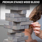 GoSports Large Wooden Toppling Tower - Stacks Up to 3 ft - Gray Wood Stain