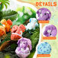 Silipull 12 Pcs Adopt A Dinosaur Party Favors, 6 Small Dinosaur Stuffed Animals Plush Toys Dino Plushies With 6 Mini Dino Egg Ba