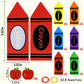 36PCS Back to School Goodie Bags Gifts Bulk: Students Teachers Party Favors, Plastic Candy Snack Crayon Treat Bag with Card, Tea