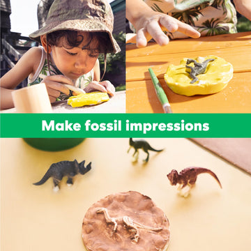 Kiwico Dinosaur Fossil Dig Kit For Kids Age 6+ | Excavate & Build Dinosaur Skeleton, Make Fossil Impressions | Stem Paleontology