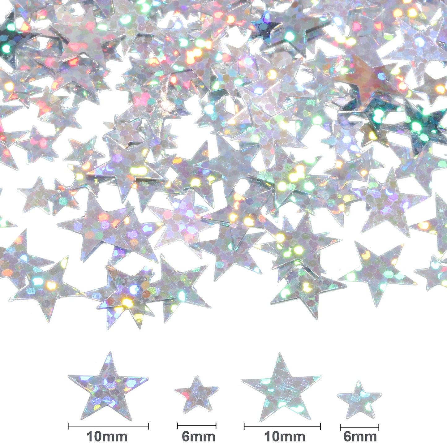 HESTYA 60g Star Confetti Glitter Star Table Confetti Metallic Foil Stars for Party Wedding Festival Decorations (Glitter Silver,