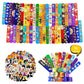 hoomdabox 98 Pcs Halloween Party Supplies, Including 48 Halloween Slap Bracelets Bulk Slap Bands and 50 Halloween Stickers for H