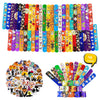 hoomdabox 98 Pcs Halloween Party Supplies, Including 48 Halloween Slap Bracelets Bulk Slap Bands and 50 Halloween Stickers for H