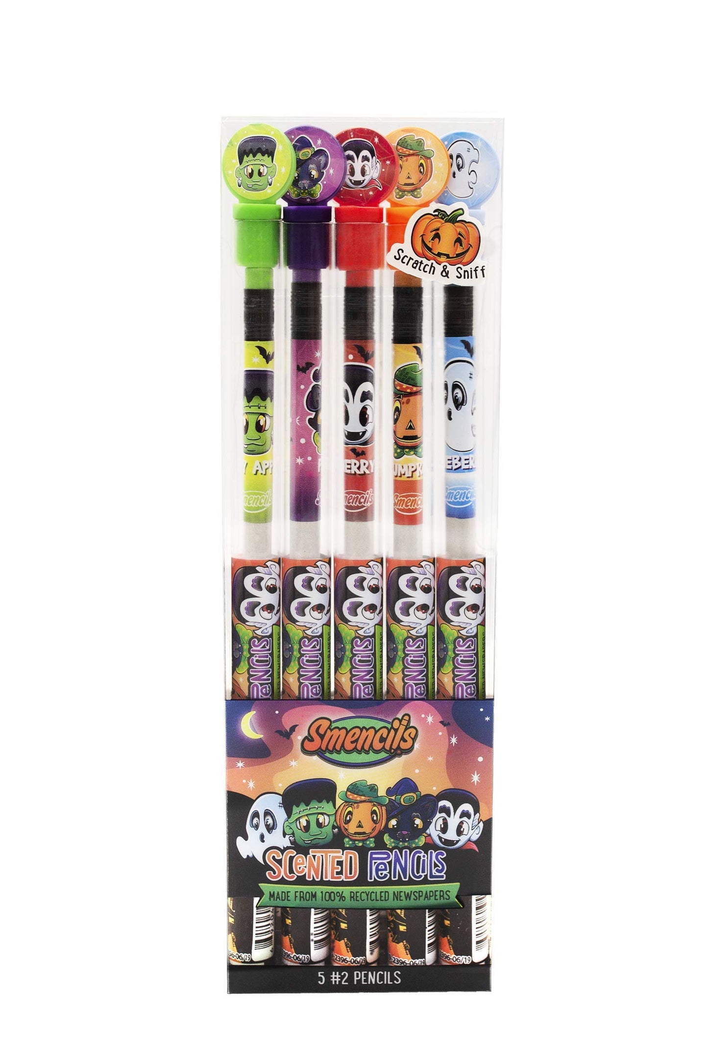 Halloween Smencils - HB #2 Patented Gourmet Scented Pencils, 5 Count, Gifts for Kids, School Supplies, Classroom Rewards