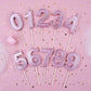 PHD CAKE Rose Gold 3 Number Birthday Candles, 2.76 Inch Synthetic Wax, Party Celebration