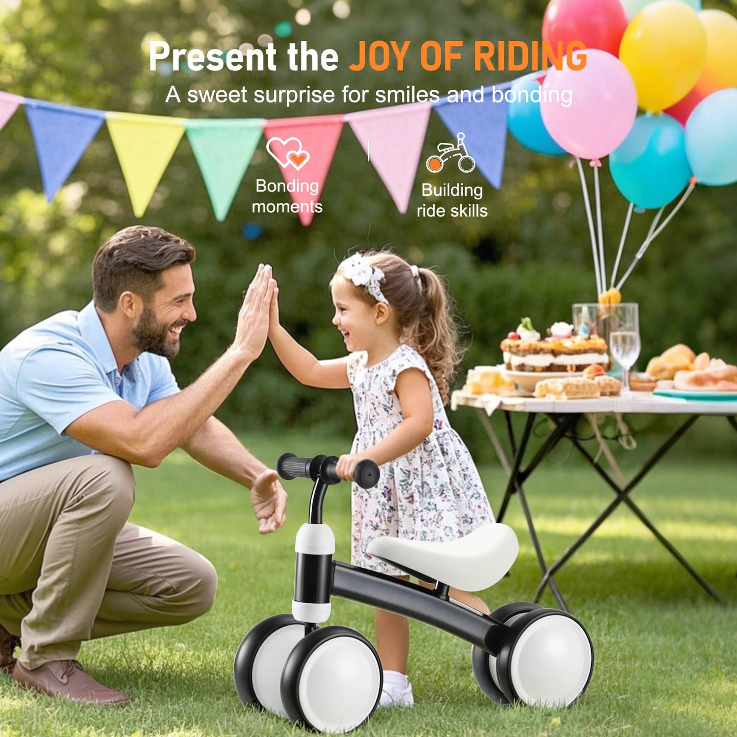 Baby Balance Bike For 1 Year Old Boys Girls, First Birthday Gift, 12-24 Months Toddler Bike, Toddler Balance Bike With 4 Silent
