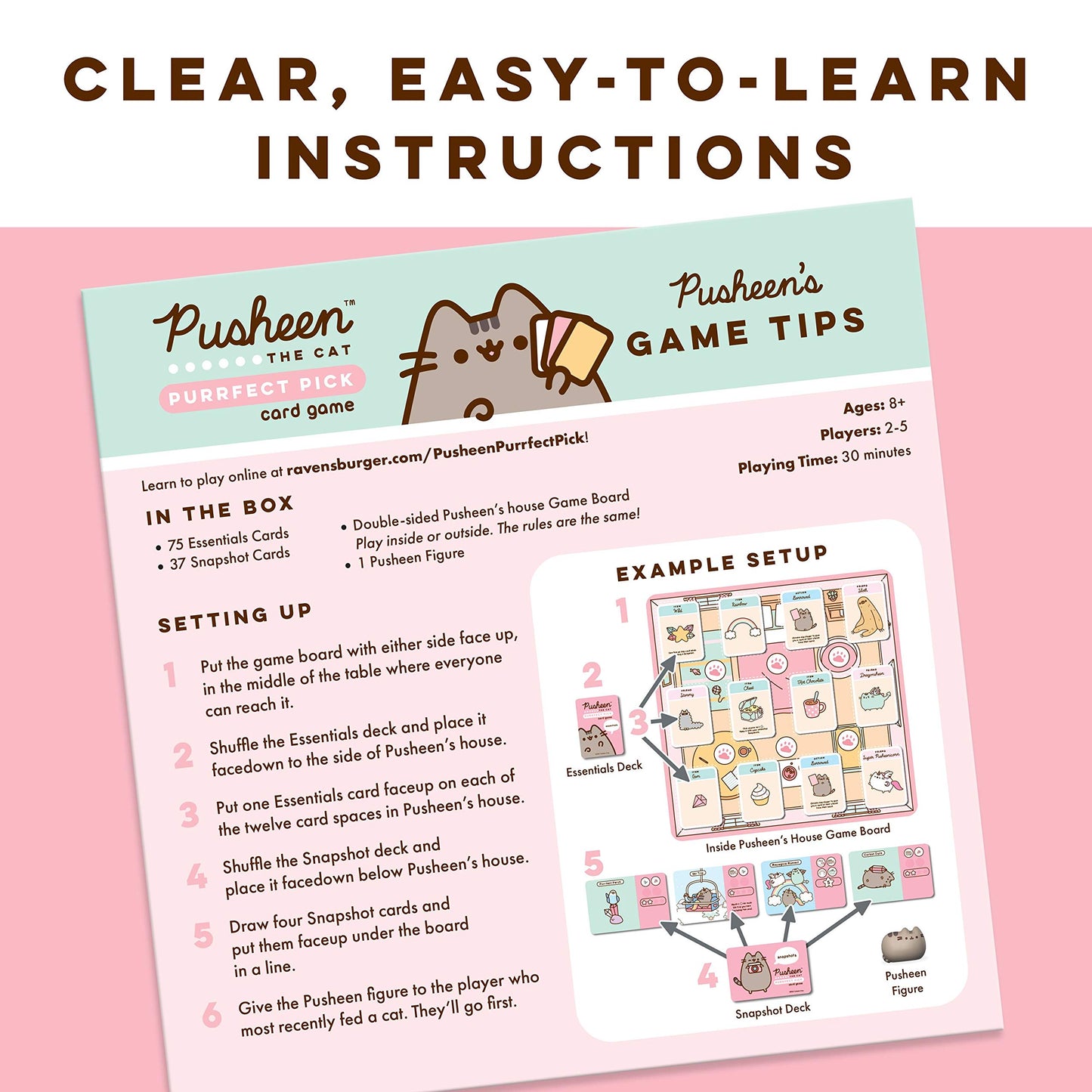 Ravensburger Pusheen Purrfect Pick Game - Engaging Family Fun, Pink Edition, Cardstock, Ages 8+