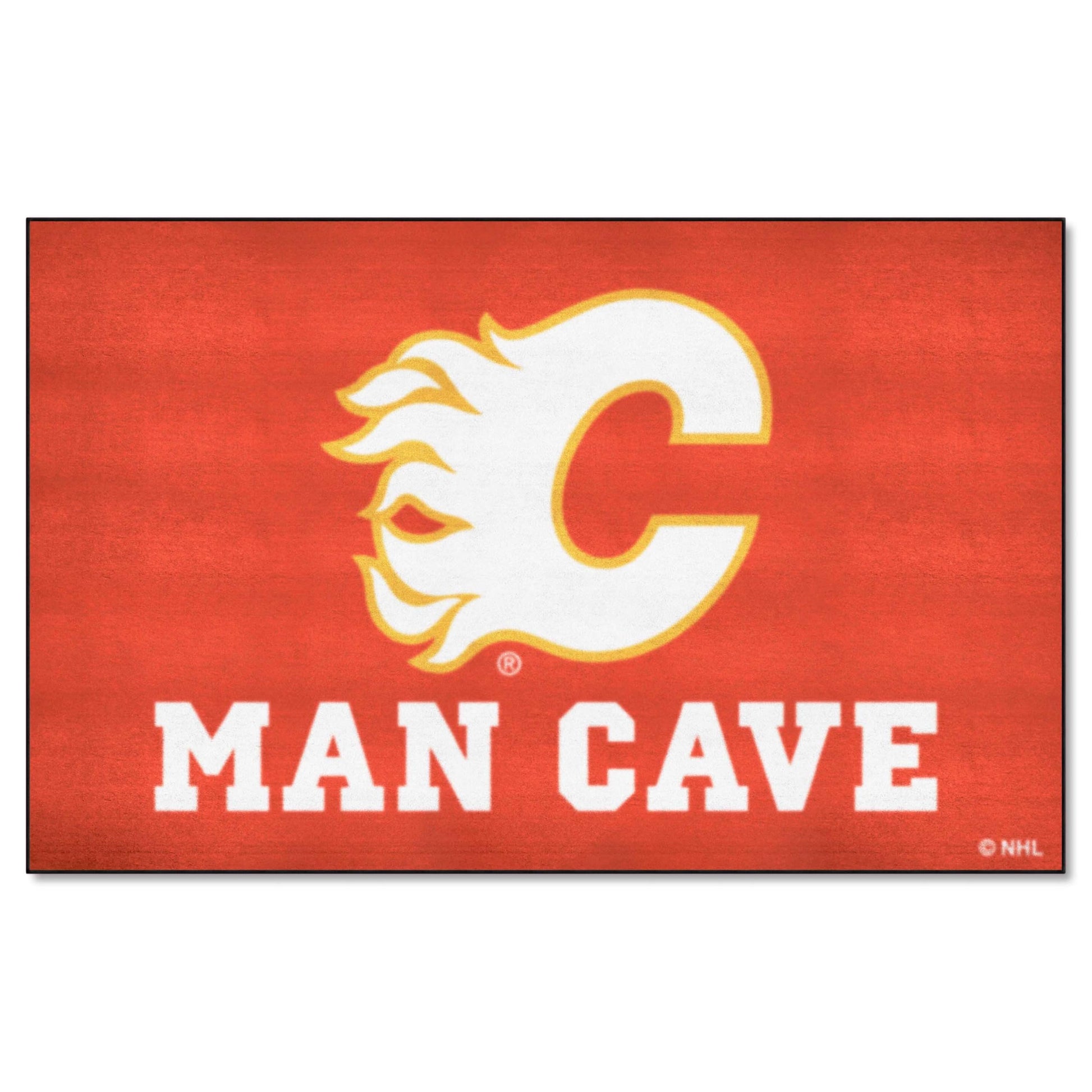 FANMATS 14404 Calgary Flames Man Cave Tailgater Rug - 5ft. x 6ft. Sports Fan Area Rug, Home Decor Rug and Tailgating Mat