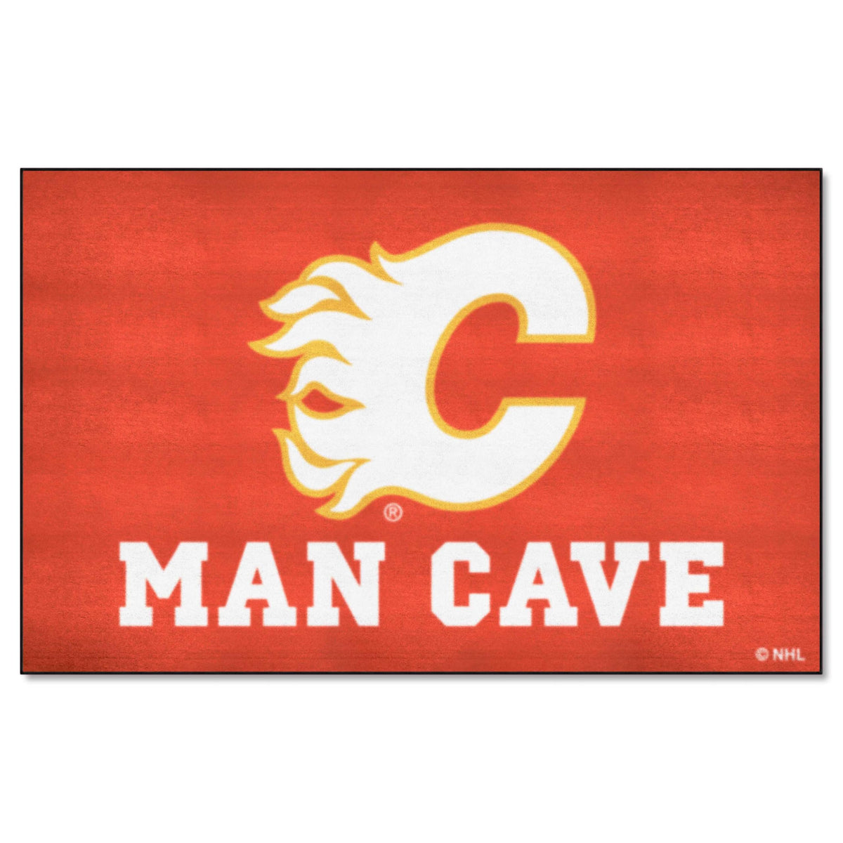 FANMATS 14403 Calgary Flames Man Cave UltiMat Rug - 5ft. x 8ft. | Sports Fan Area Rug, Home Decor Rug and Tailgating Mat