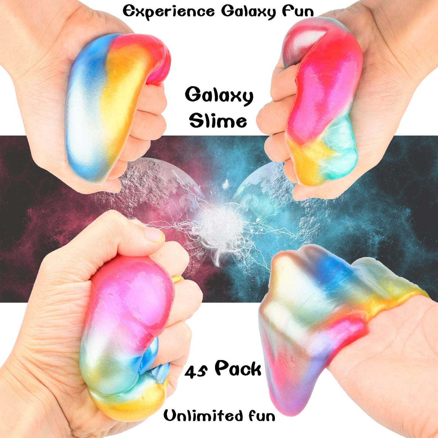 Slime Party Favors  45 Cup Galaxy Slime for Easter Basket Fillings  Non Sticky Mess-Free  enhanced Stress Relief Toy for Kids Girls Boys  Goody Bag Stuffers  Birthday Gifts and Classroom Rewards