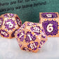ARUOHHA DND Metal Dice Set Purple Dungeons and Dragons Dice with Gift Box,Handmade D and D Dice Dragon Design Polyhedral Dice Ro