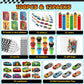BenLouis 96Pcs Race Car Party Favors Racing Theme School Stationery Set Bulk for Kids Fast Racecar Wheel Birthday Party Goodie B